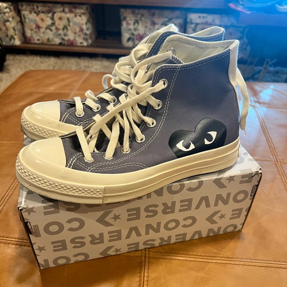 Converse Comme des Garçons Play Hi Steel Gray Chuck Sz. 6M/8W
